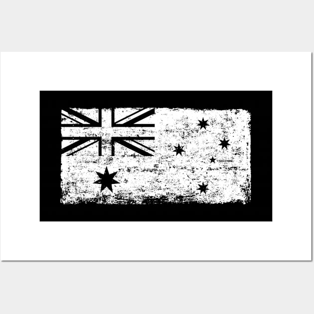 White grunge flag of Australia Wall Art by StefanAlfonso